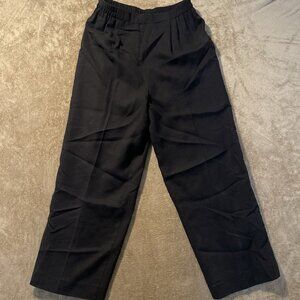 Vtg Talbots Pants Womens Sz 10 Petite Black Pull On Business Casual Straight Leg